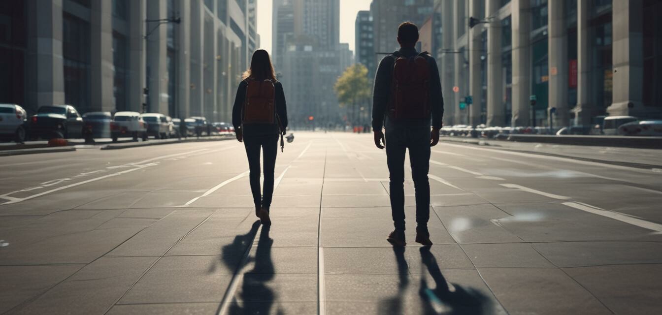 Commuter backpack in urban setting