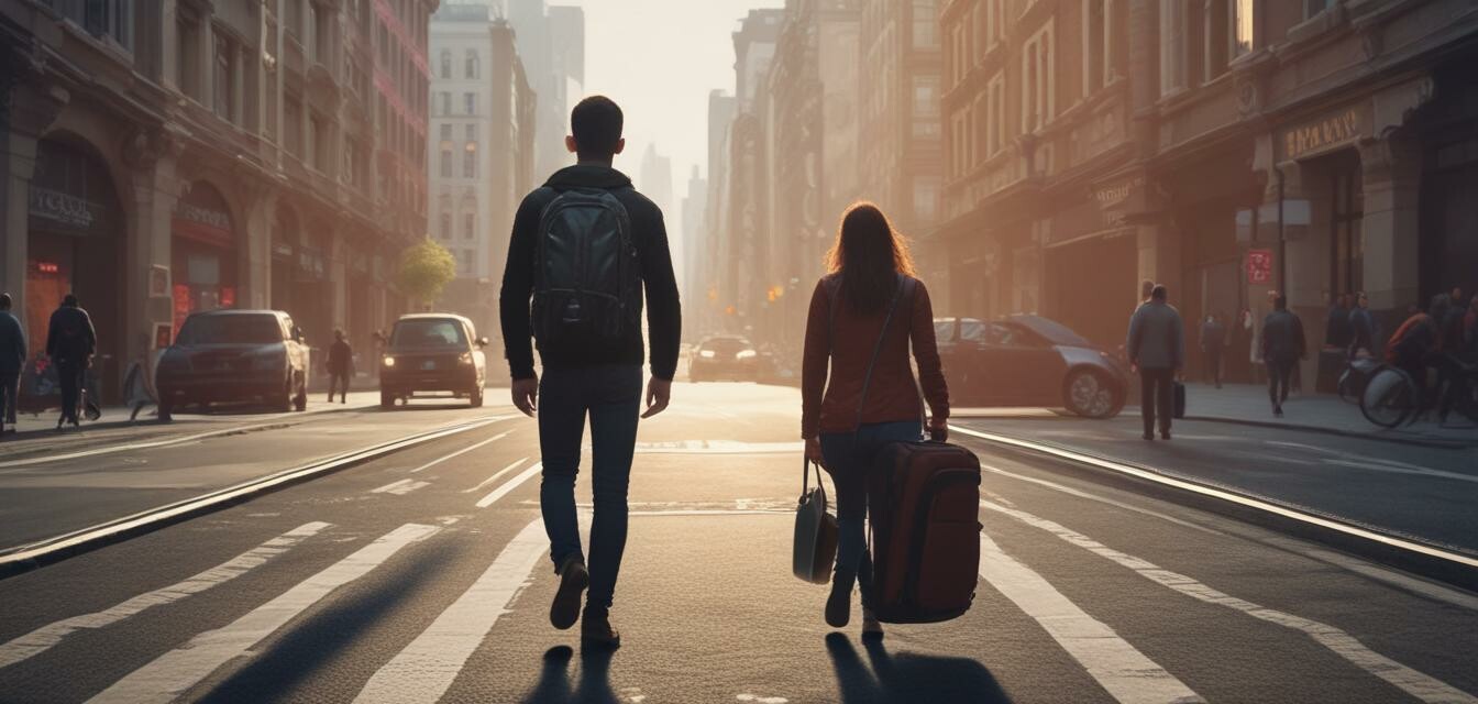 Person commuting with laptop backpack