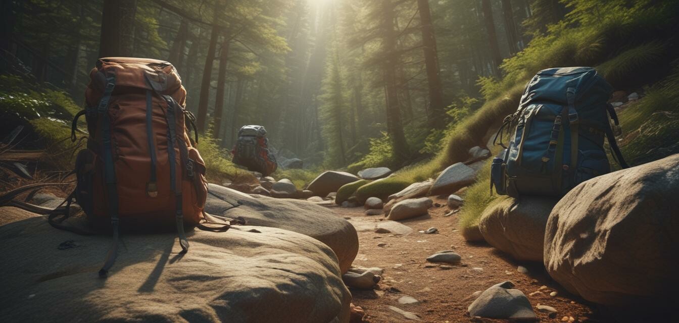 Outdoor backpacks in nature