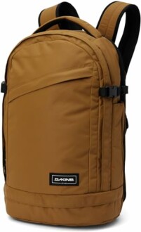 Brown backpack with multiple compartments