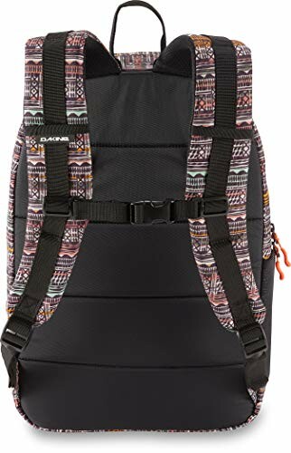 Back view of Dakine backpack with patterned straps